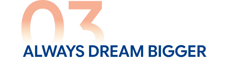 Always dream bigger